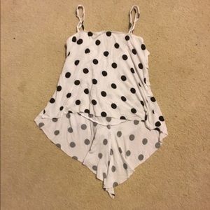 Polka-Dot Spaghetti Strap Shirt.